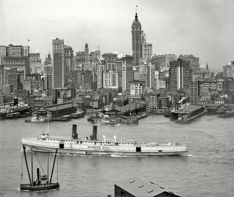 New York skyline, Manhattan, 1908