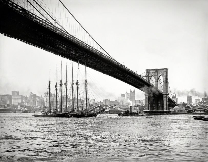 Manhattan From Under The Brooklyn Bridge, New York City, 1903