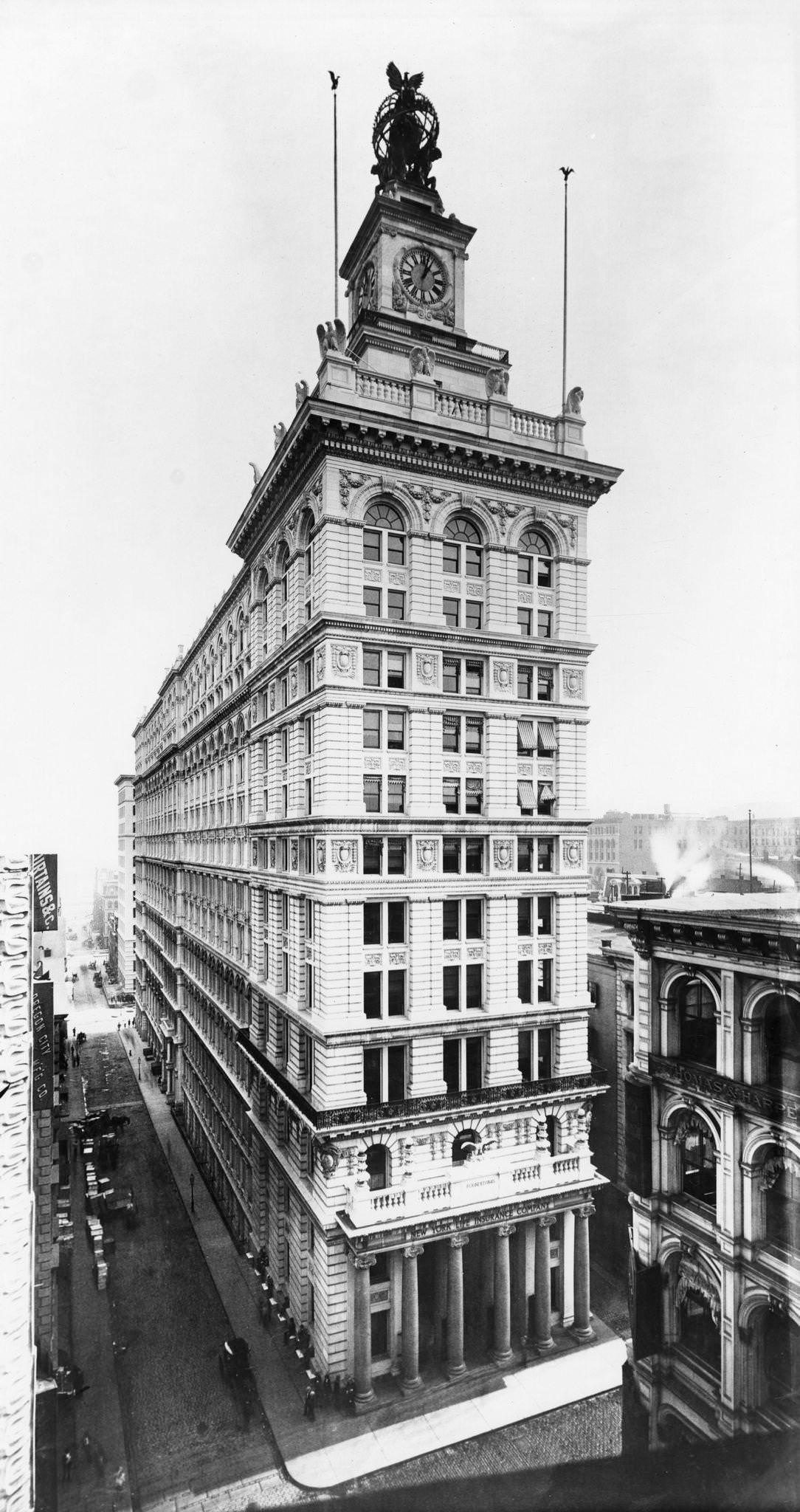New York Life Insurance Company Building, 346-348 Broadway, View From The West Showing Leonard Street, New York City, 1890S
