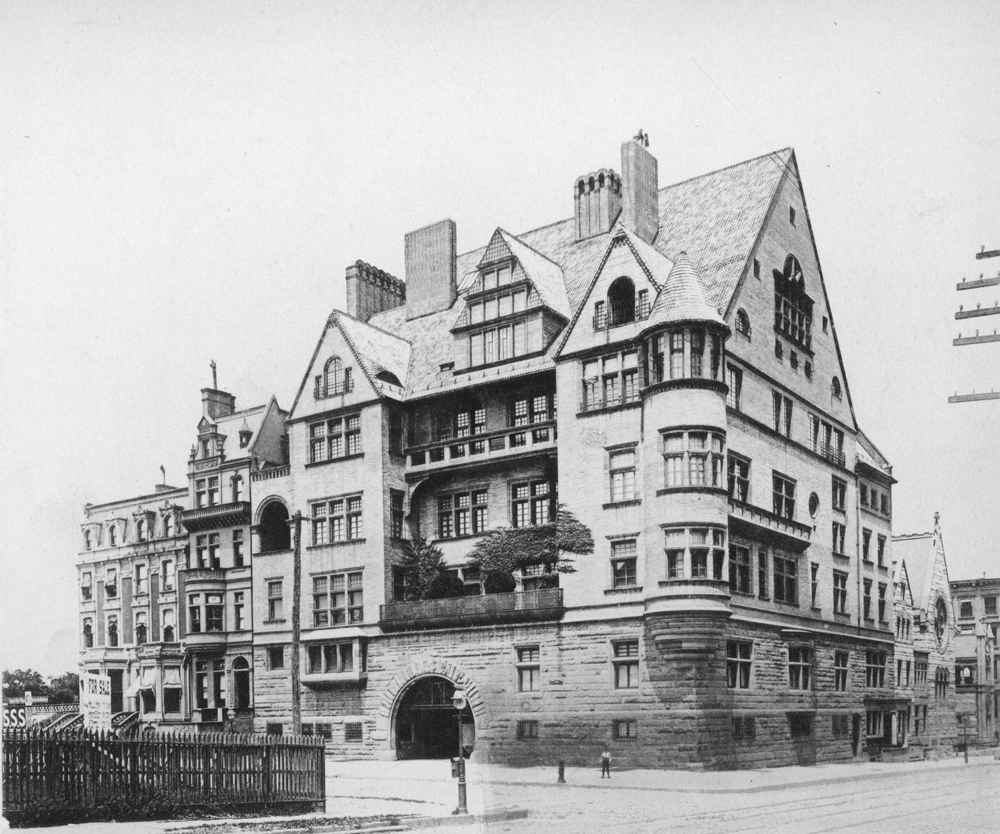 Exterior of Tiffany House, Designed by Stanford White, 72nd Street and Madison Avenue, New York City, Circa 1900