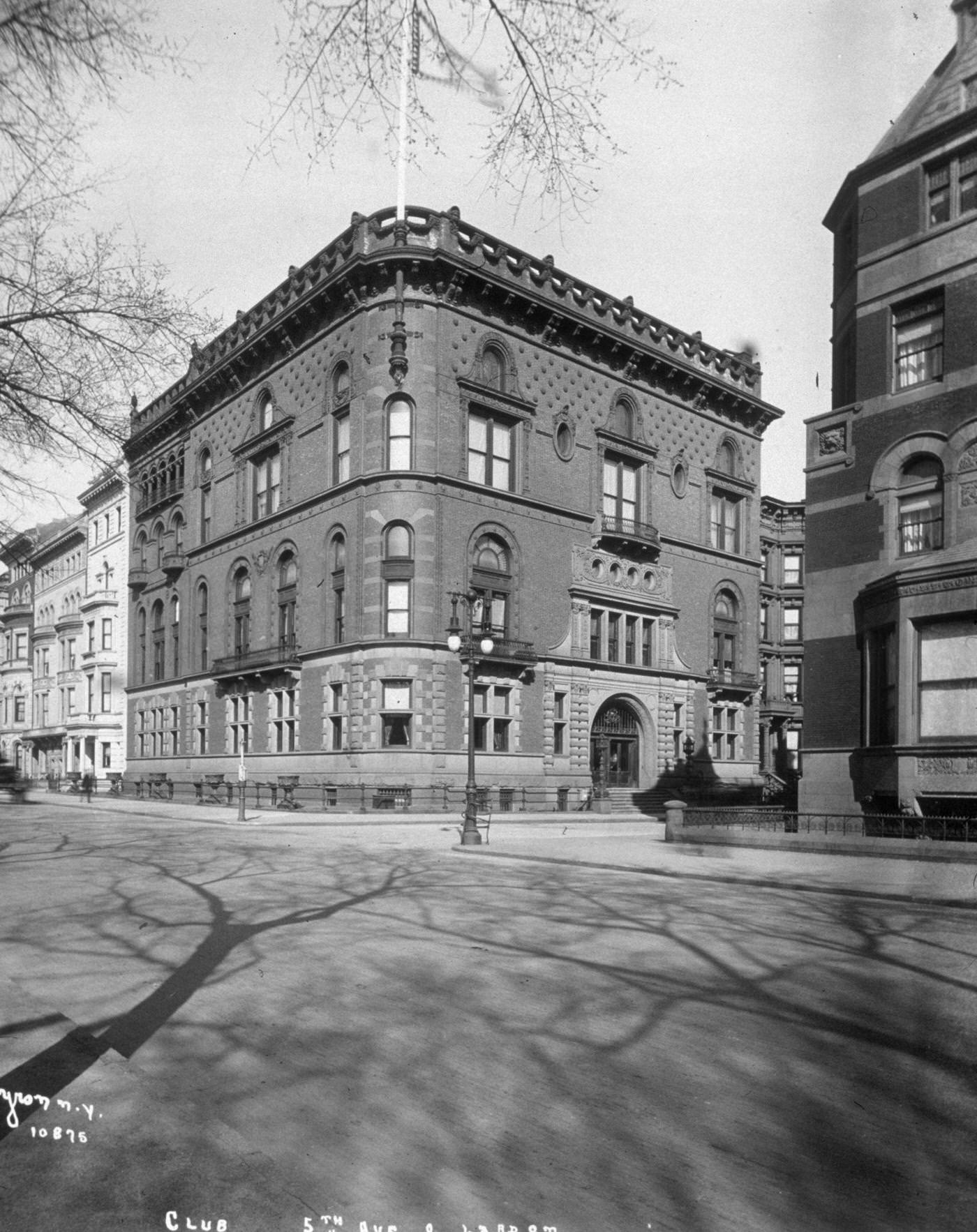 Three-Story Club Building at Fifth Avenue and 63rd Street, Manhattan, New York City, 1900