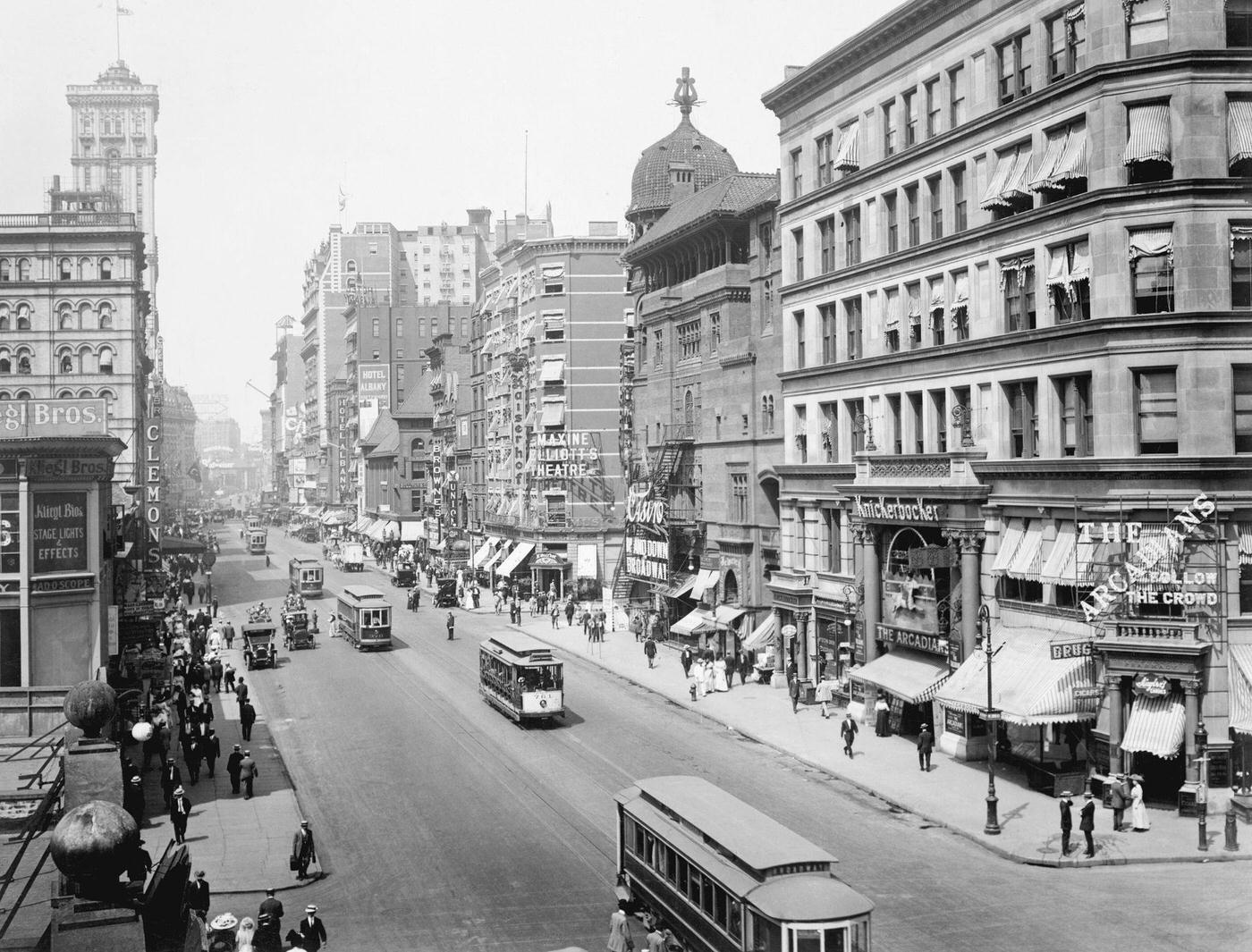 View of Broadway from 38th Street, New York City, 1900s