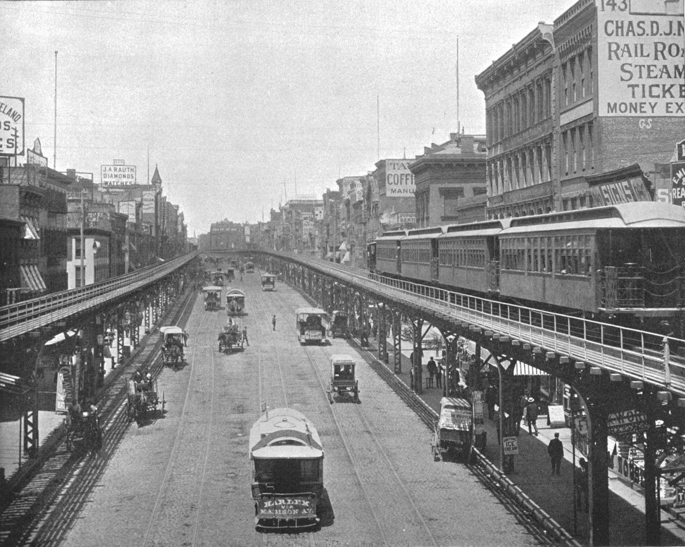 The Bowery, Looking North, New York City, 1900s