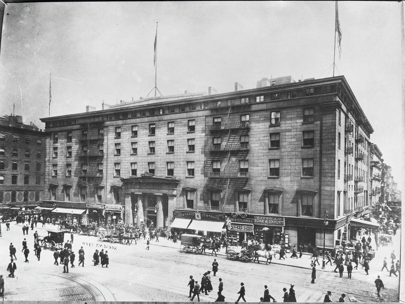 Astor House Before Its Demolition, New York City, Early 20Th Century