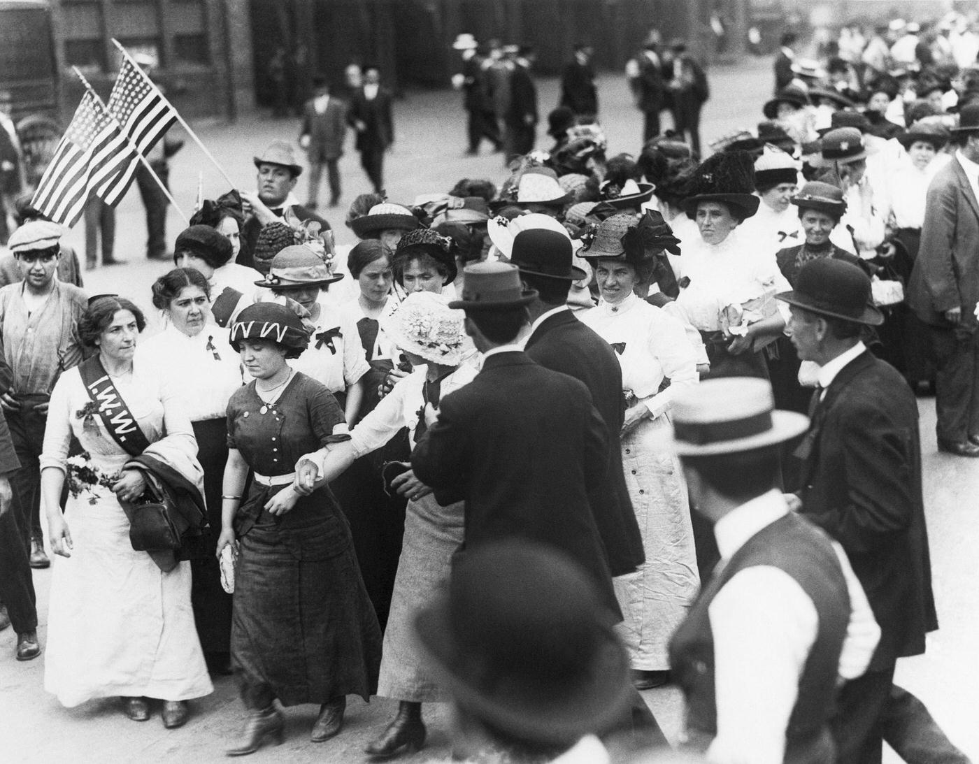 Women Of The Iww Marching To Madison Square Garden, New York City, 1913