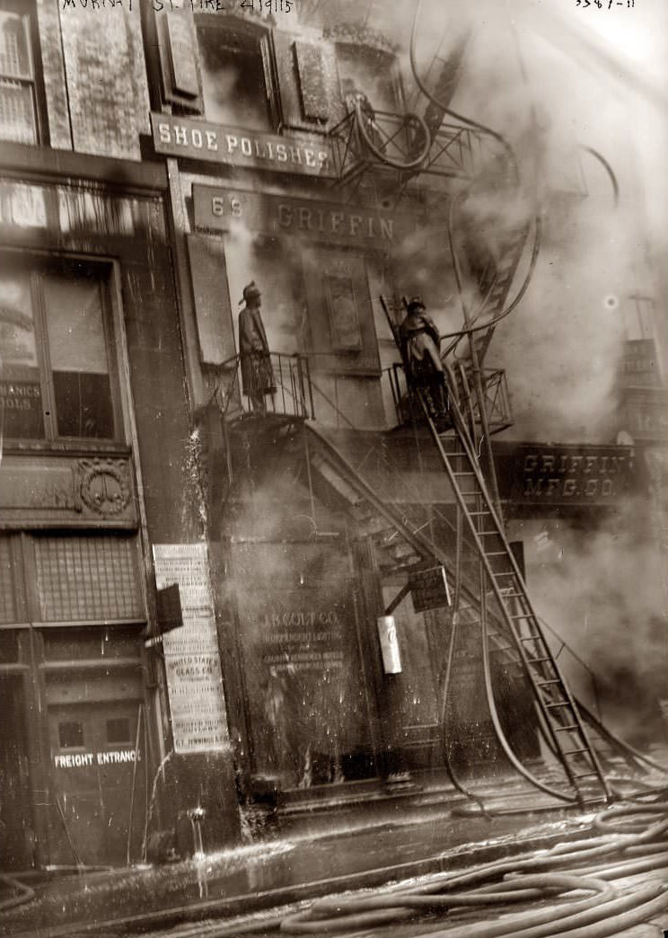 Fire On Murray Street In Manhattan, February 19, 1915.