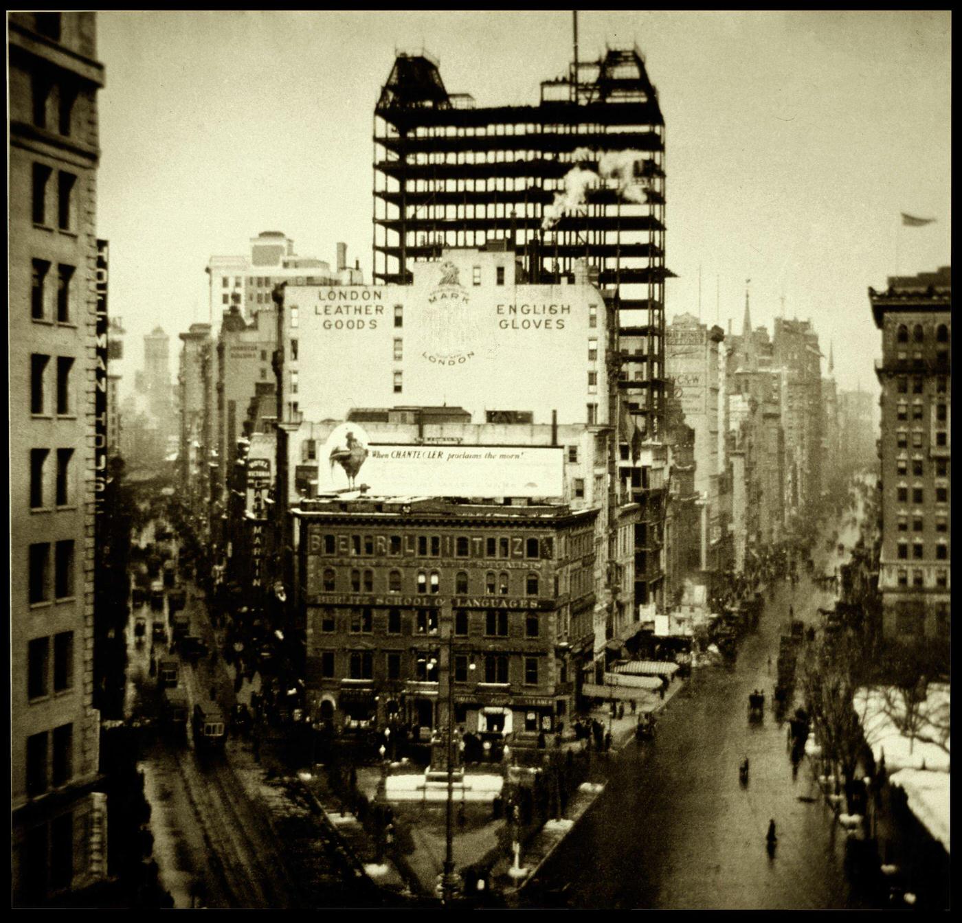 Broadway &Amp;Amp; Fifth Avenue: High-Angle View Of The Intersection, Berlitz School Of Language, Madison Square Park, New York City, 1912
