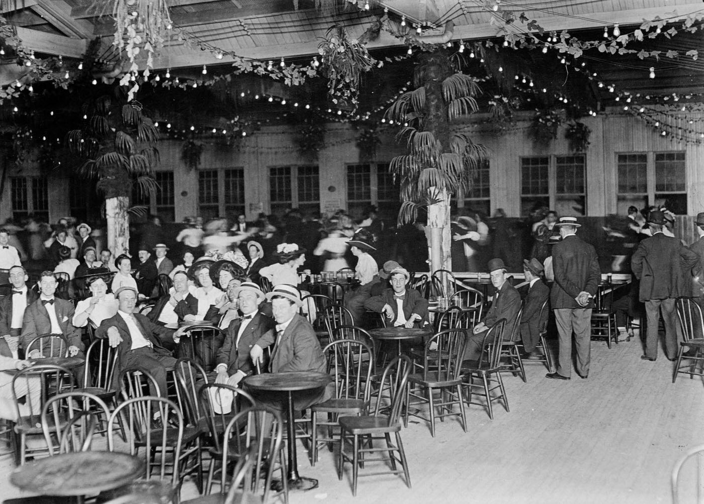 A Group Of Men And Women Watch People Dance On The Dance Floor At A Dance Hall, Harlem, New York City, 1912