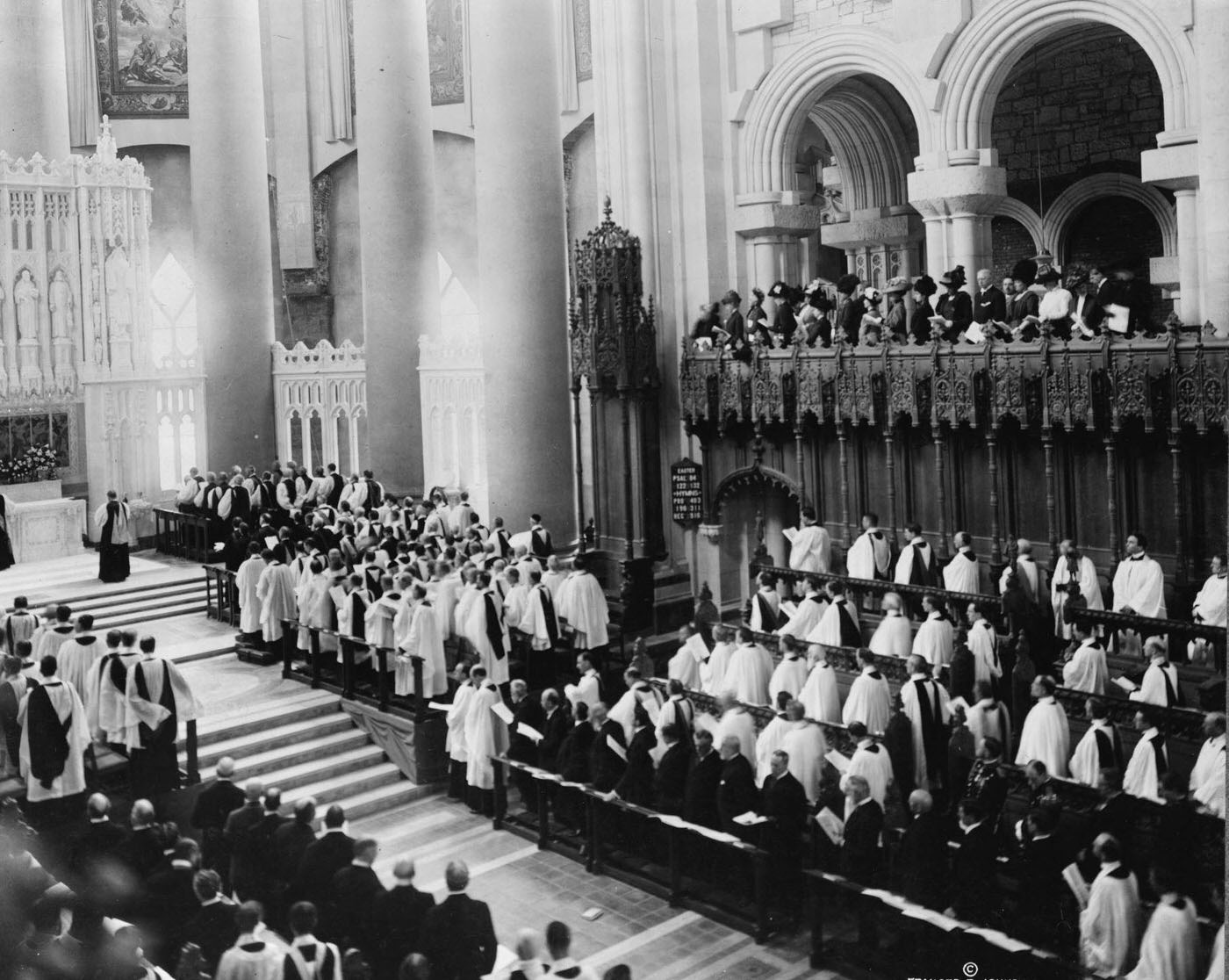 Consecration Of The Choir And Chapels Of The Cathedral Of St. John The Divine, People In Church, New York City, Circa 1911