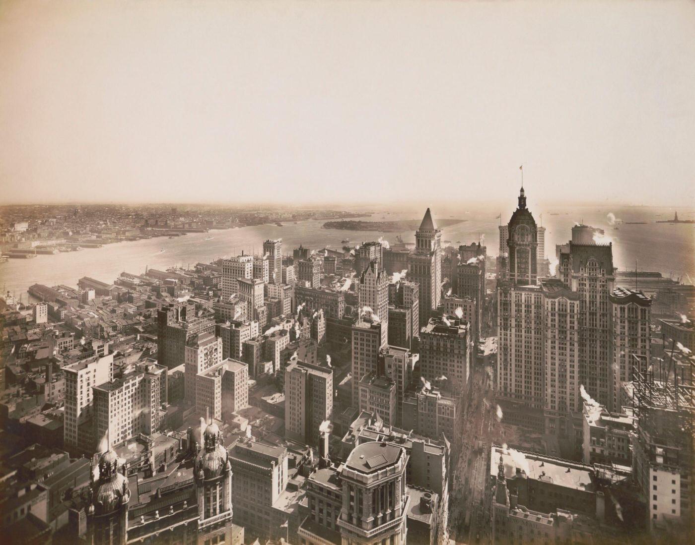 Cityscape View From Woolworth Building Looking South, New York City, 1913