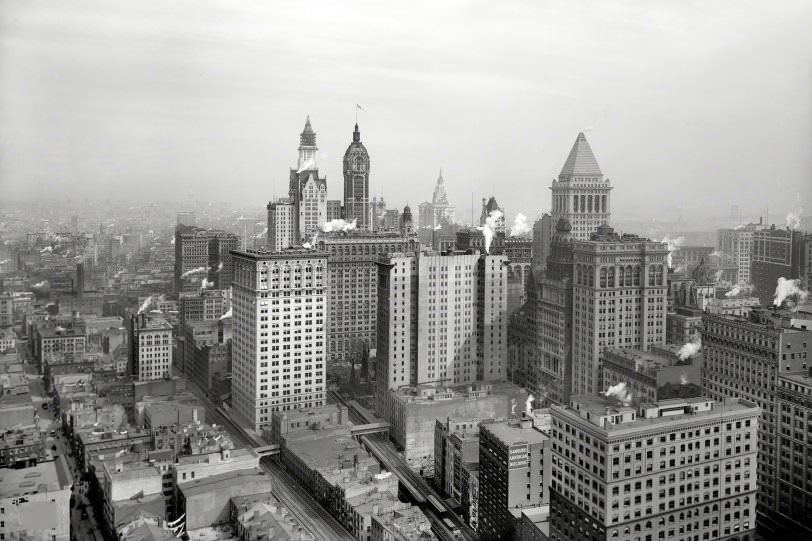 The Big Buildings Of Lower Manhattan, New York City, 1912