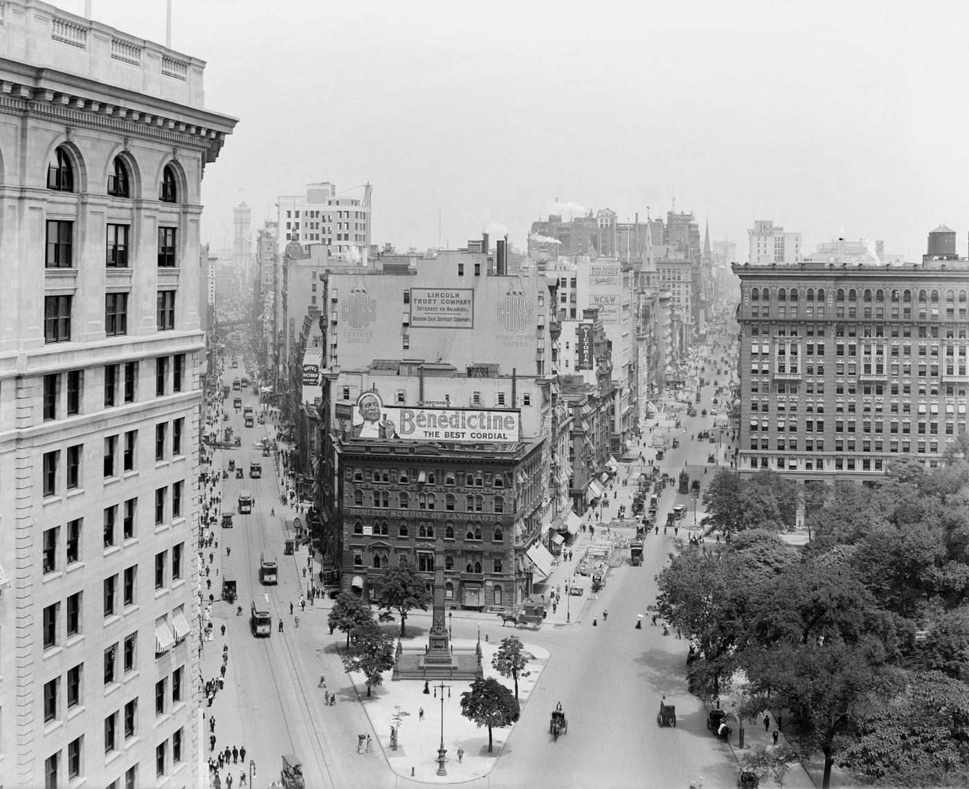 Broadway And Fifth Avenue Looking North At Madison Square, New York City, Early 1910S