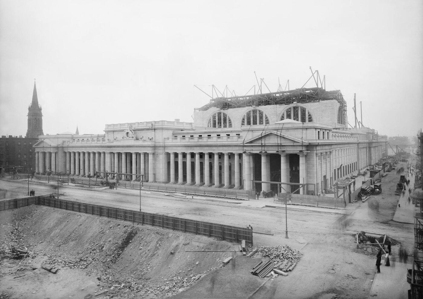 Pennsylvania Station Under Construction, New York City, May 1909