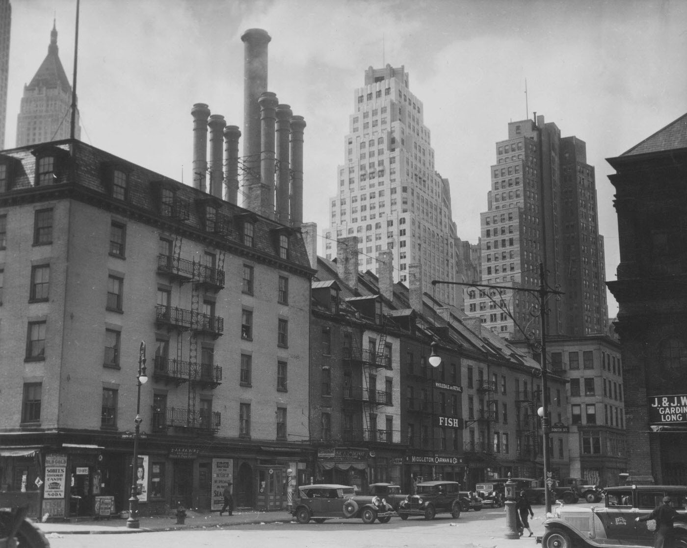 South Street From Fulton Fish Market Looking Southwest, Manhattan, 1929