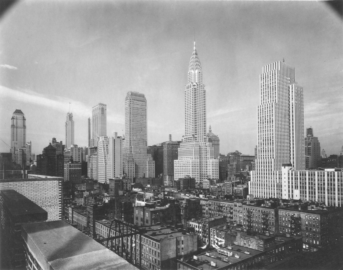 Skyline From Third Avenue Showing The Chrysler Building, Manhattan, 1929