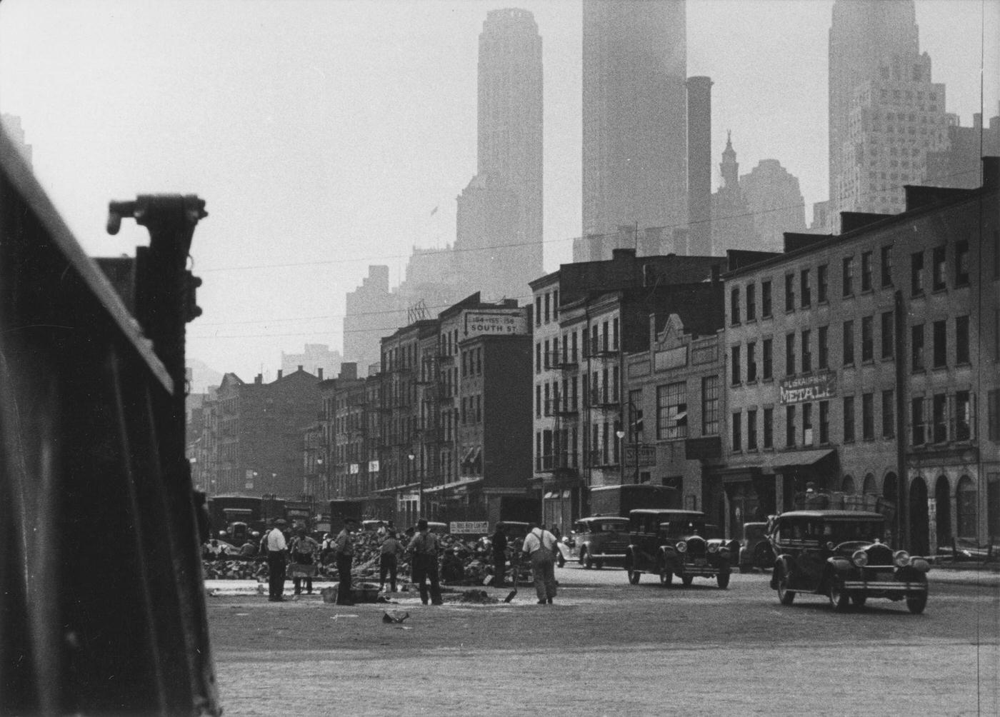 Pavement Excavation On South Street, Manhattan, 1929