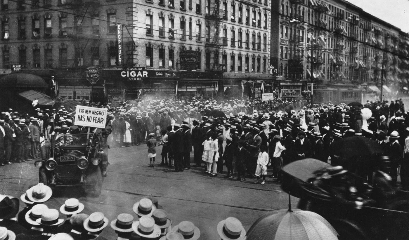 Unia Parade In Harlem, Displaying 'The New Negro Has No Fear', Manhattan, 1920.