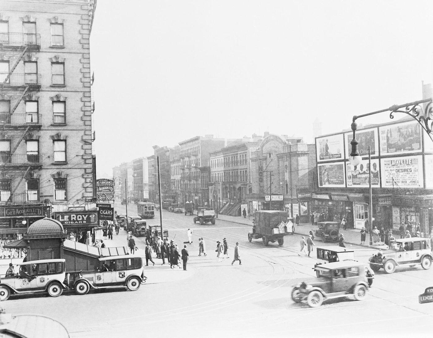 Intersection Of Lenox Avenue And West 135Th Street, Harlem, Manhattan, 1920S.