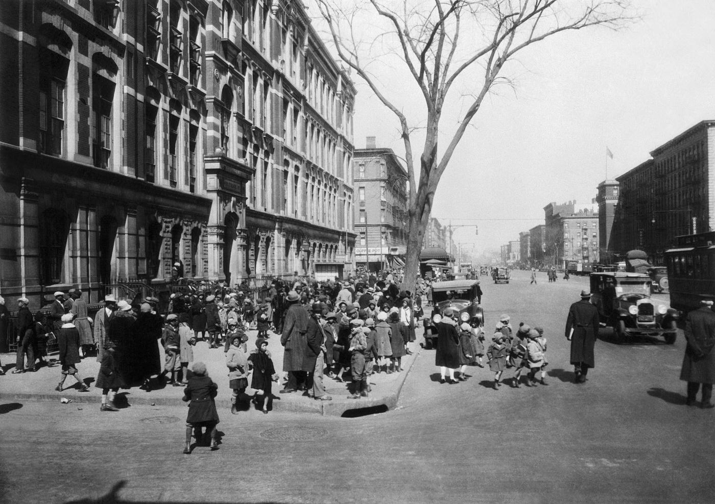 Parents And Children Outside Public School