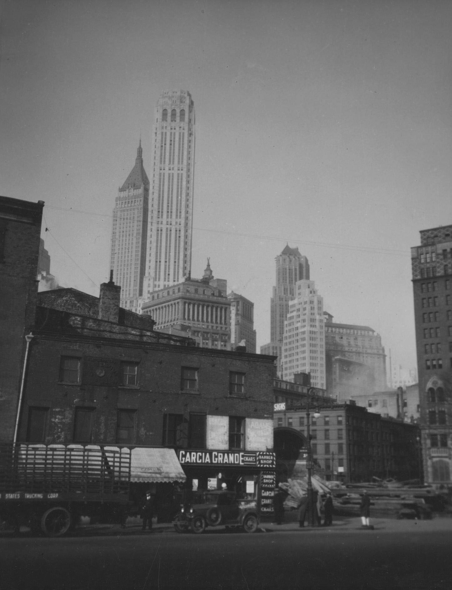 Garcia Grande Cigars/Barber Shop On Lower Manhattan Street Corner, Manhattan, 1929