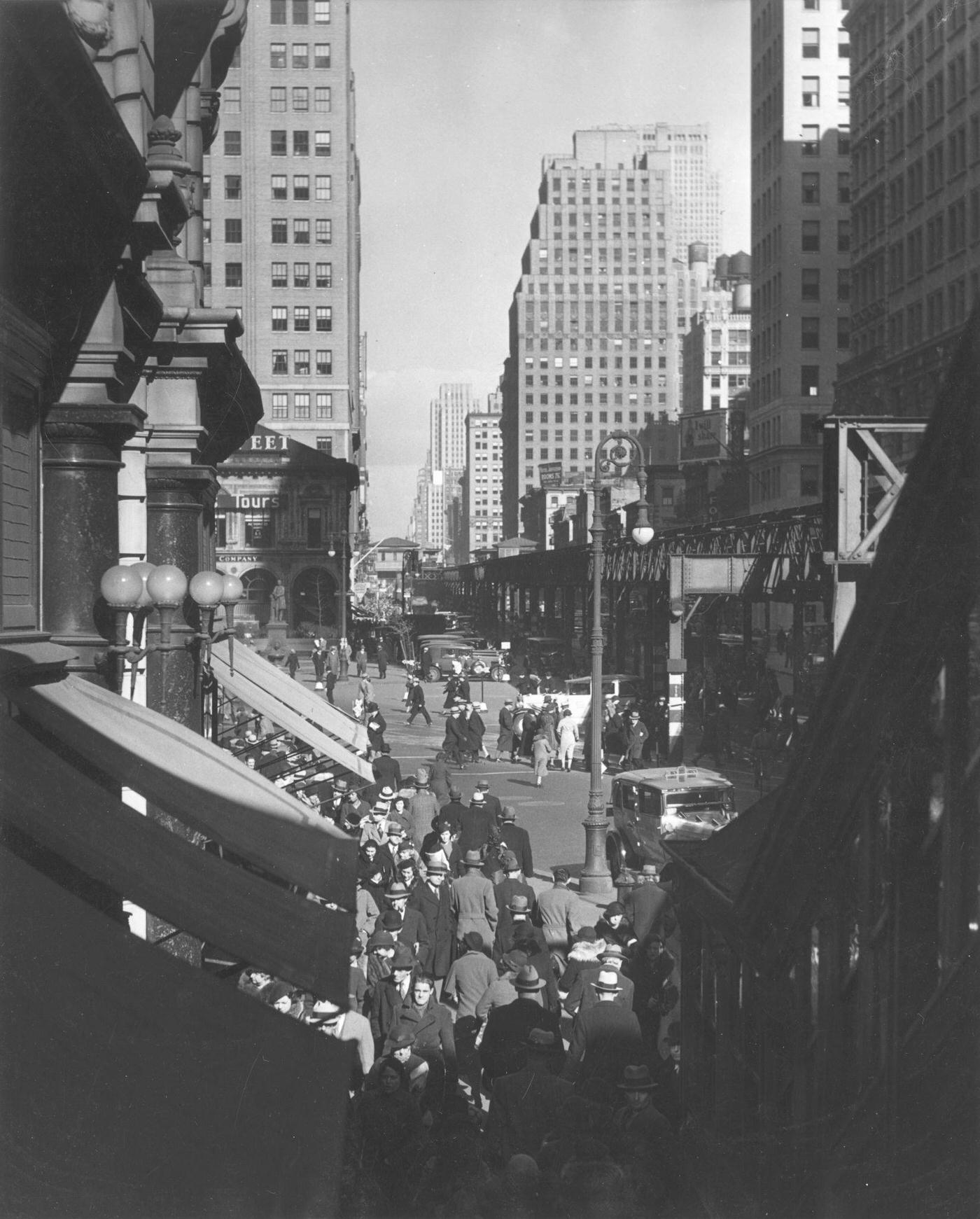 View North From 34Th Street, Towards New York Herald Building, Manhattan, 1929