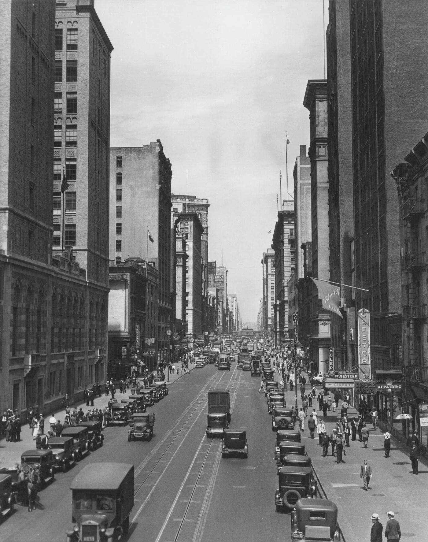 23Rd Street, West From Third Avenue, Manhattan, 1929.