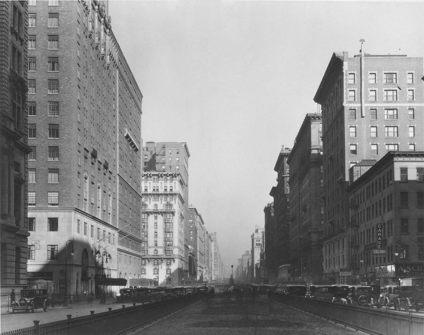 Park Avenue And 59Th Street Looking North, Manhattan, 1929.