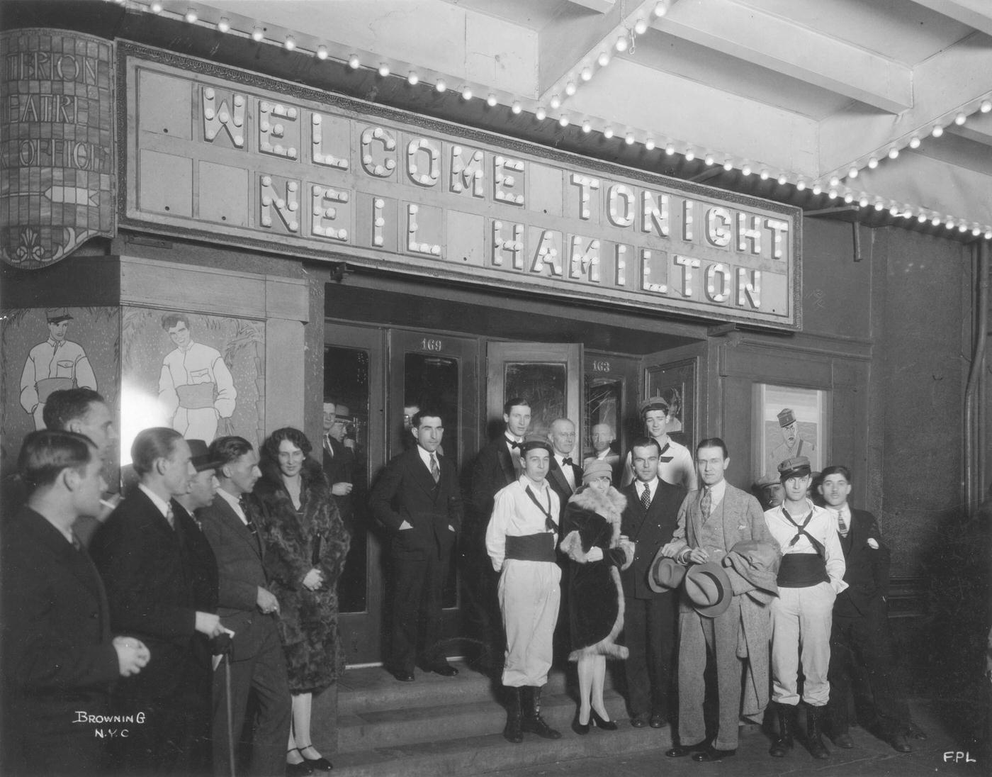 Criterion Theatre, Broadway And 44Th Street, Welcome Tomight Neil Hamilton, Manhattan, 1926.
