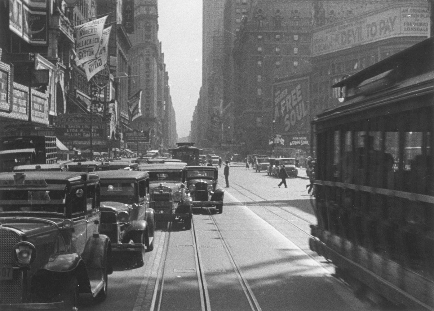 Times Square, Looking South From 47Th Street, Palace Theatre At Left, Manhattan, 1929.