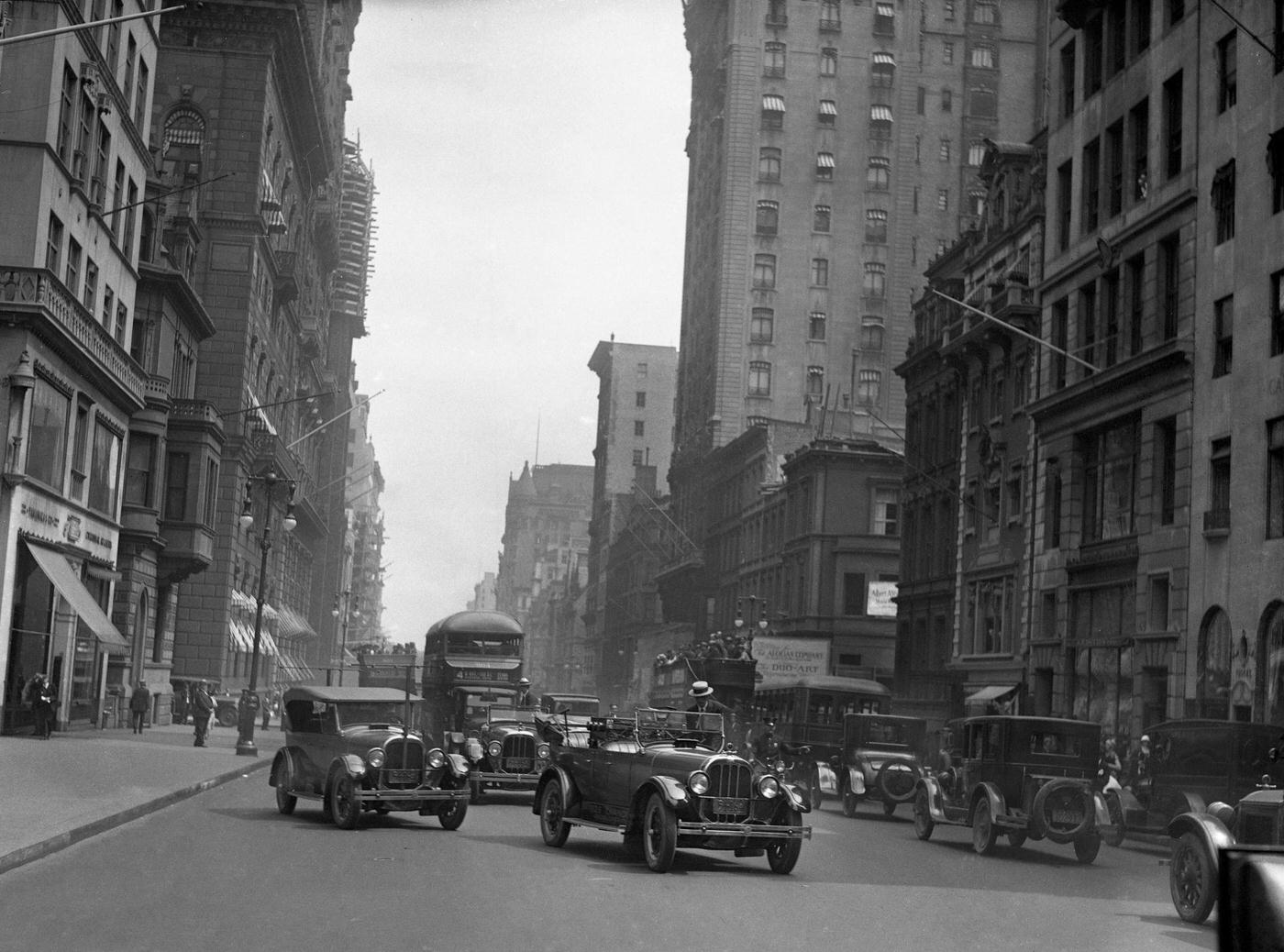 E.p. Houdina With Wireless Automobile During Road Test On 59Th Street, Manhattan.