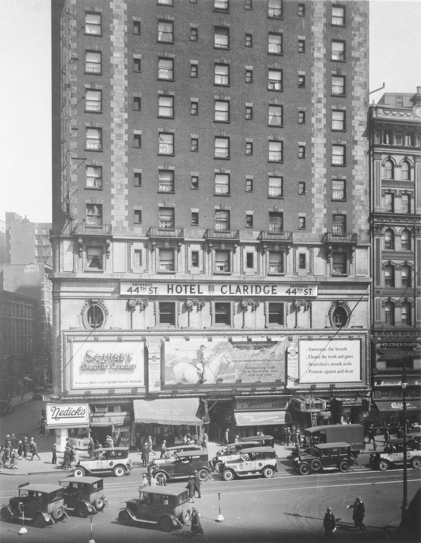 Hotel Claridge, Broadway And 44Th Street, New York City, 1929.