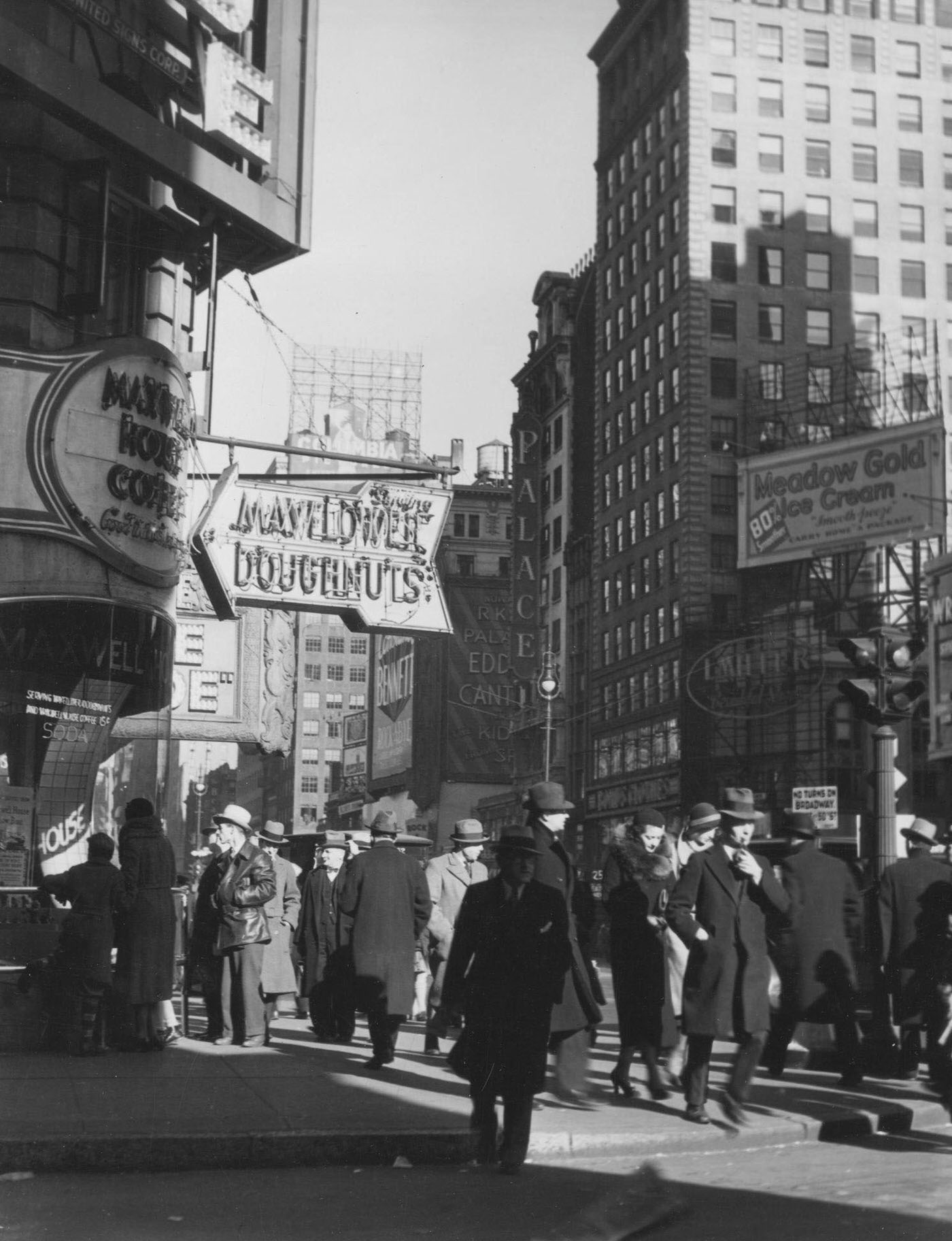 Pedestrians, Broadway And 45Th Street, New York City, 1929.