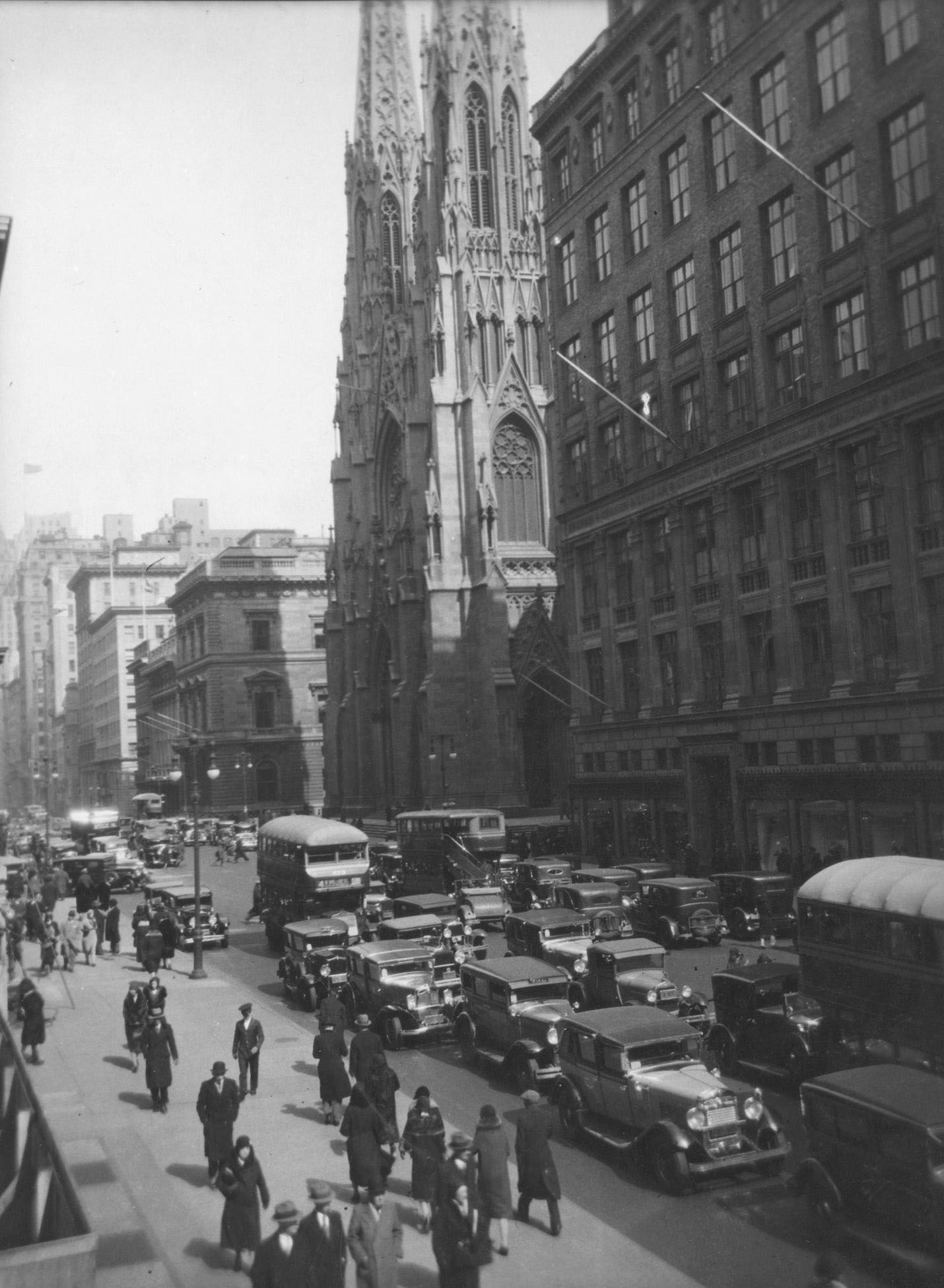 49Th Street &Amp;Amp; Fifth Avenue Looking North, New York City, 1929.