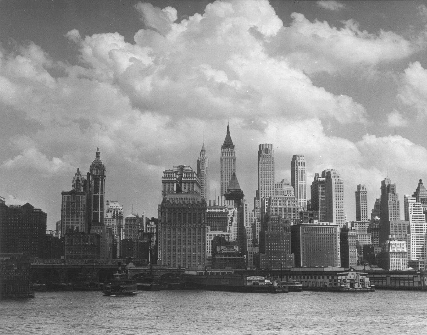 Lower Manhattan Skyline, New York City, 1929.