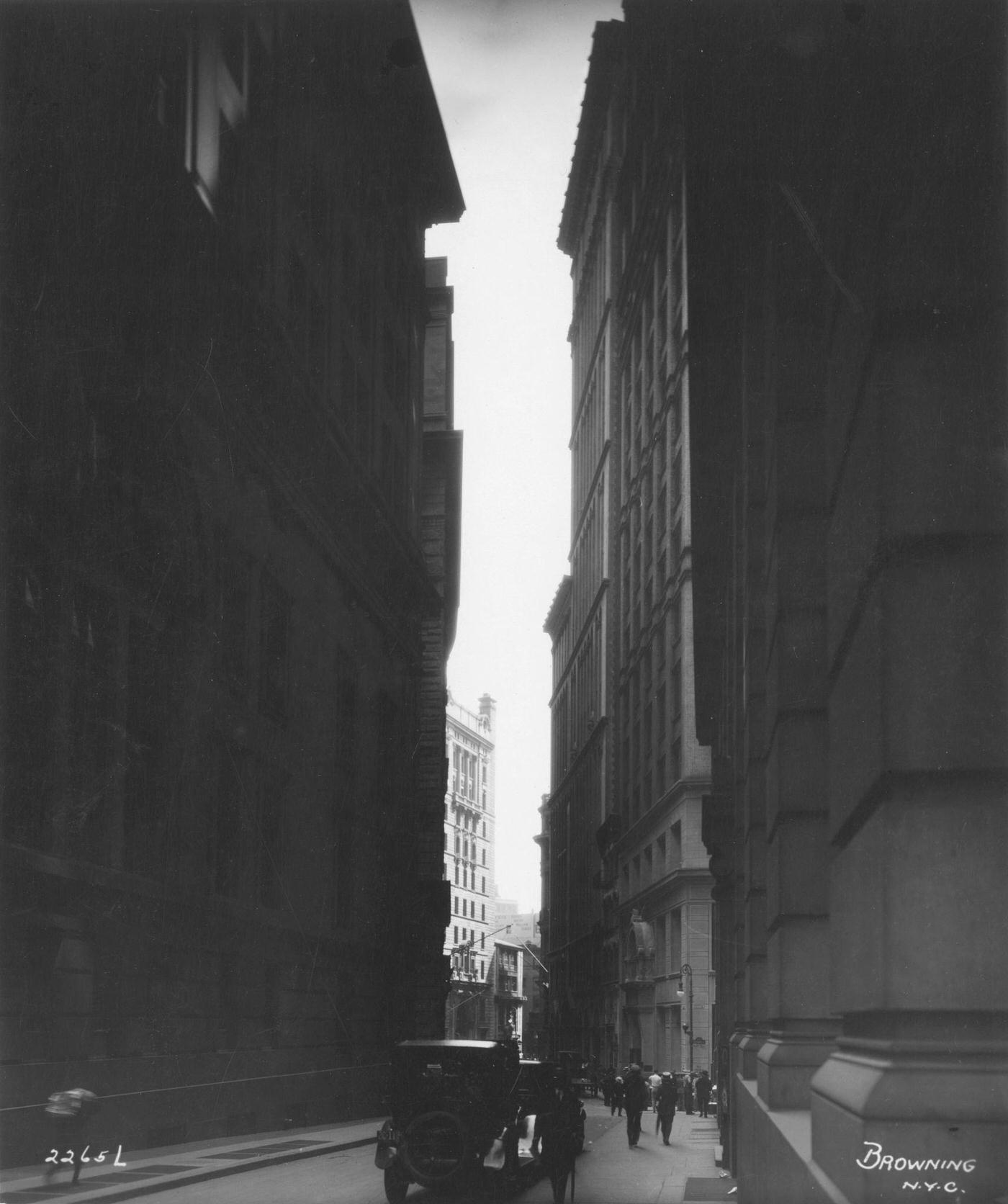 William Street Looking South From Wall Street, Manhattan, 1929