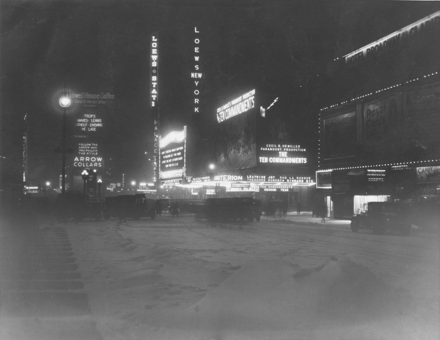 Broadway in Winter, Manhattan, Circa 1930