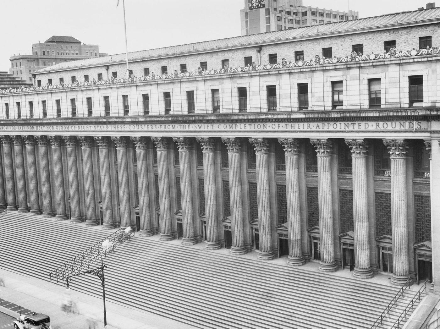 Excellent View Of The Exterior Of General Post Office On Eighth Avenue, Manhattan, 1930S