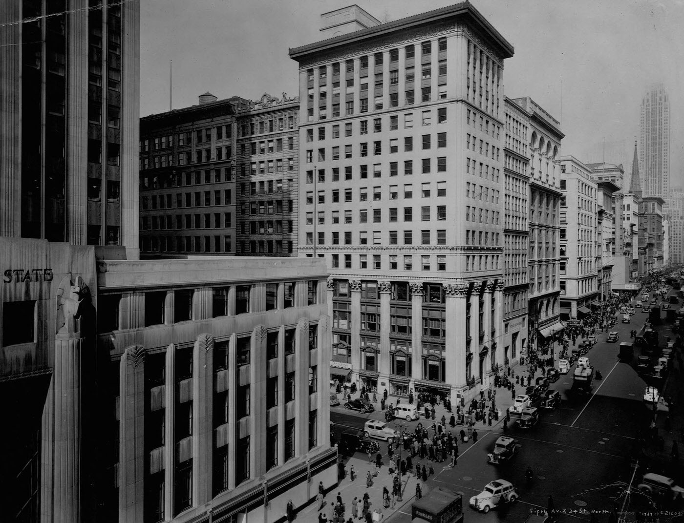 A View from 34th Street Looking North up Fifth Avenue, Manhattan, 1937