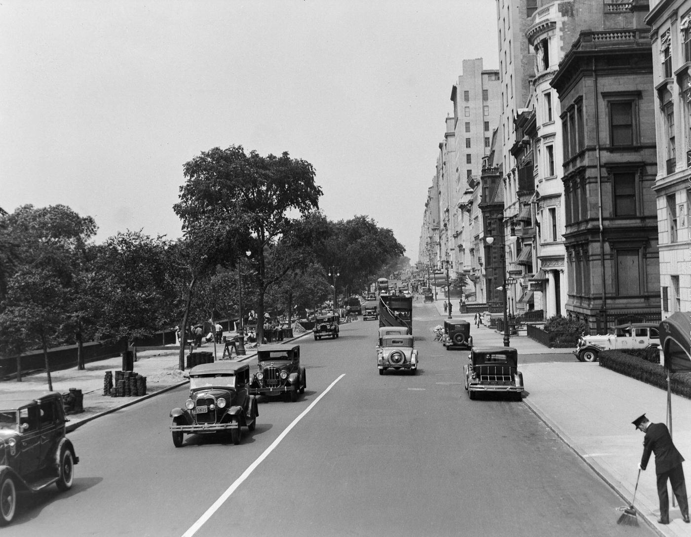 Entrance To Central Park At 5Th Avenue And 59Th Street, Manhattan, 1936