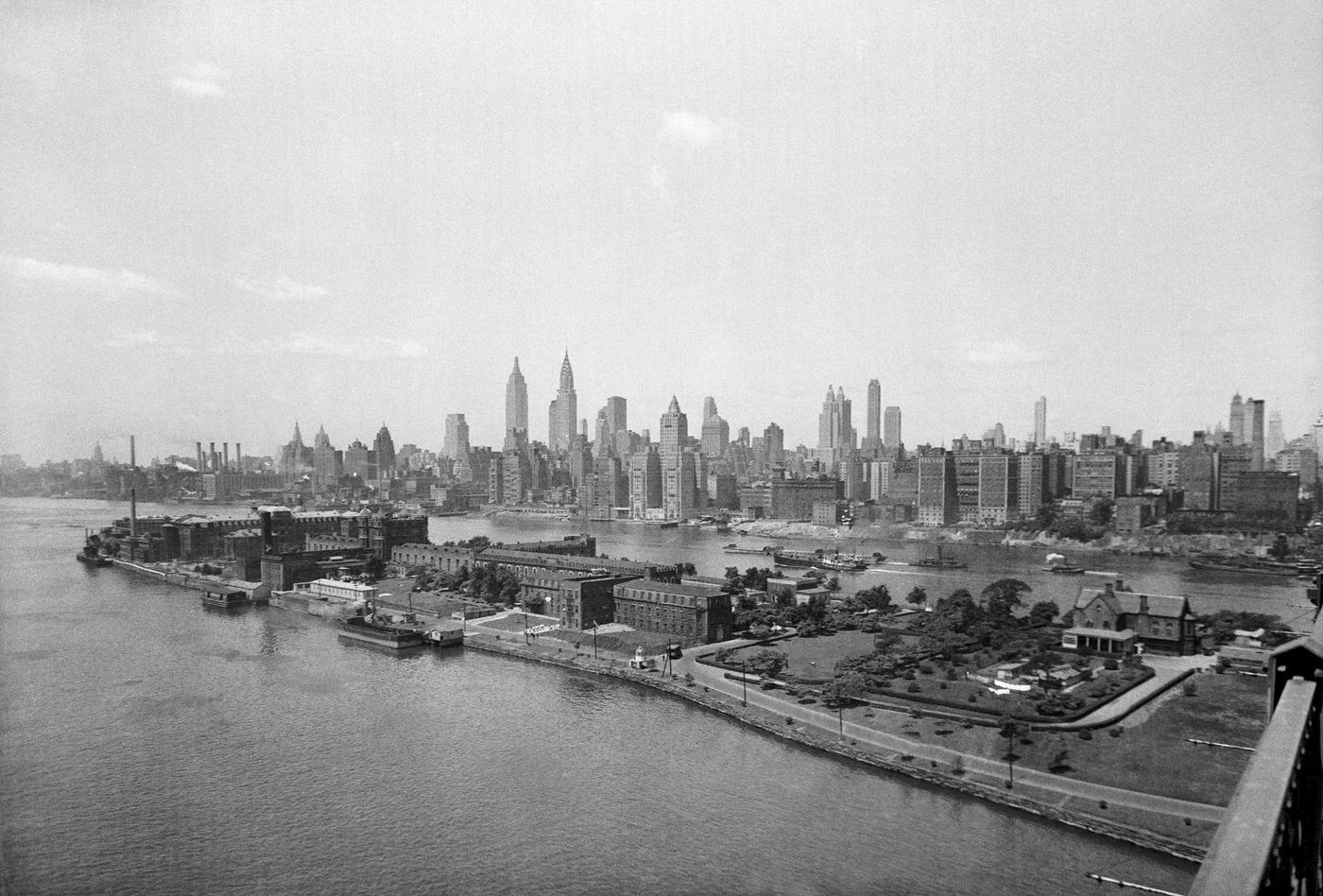 General View Of Welfare Island In The Foreground And Manhattan In The Background, 1932