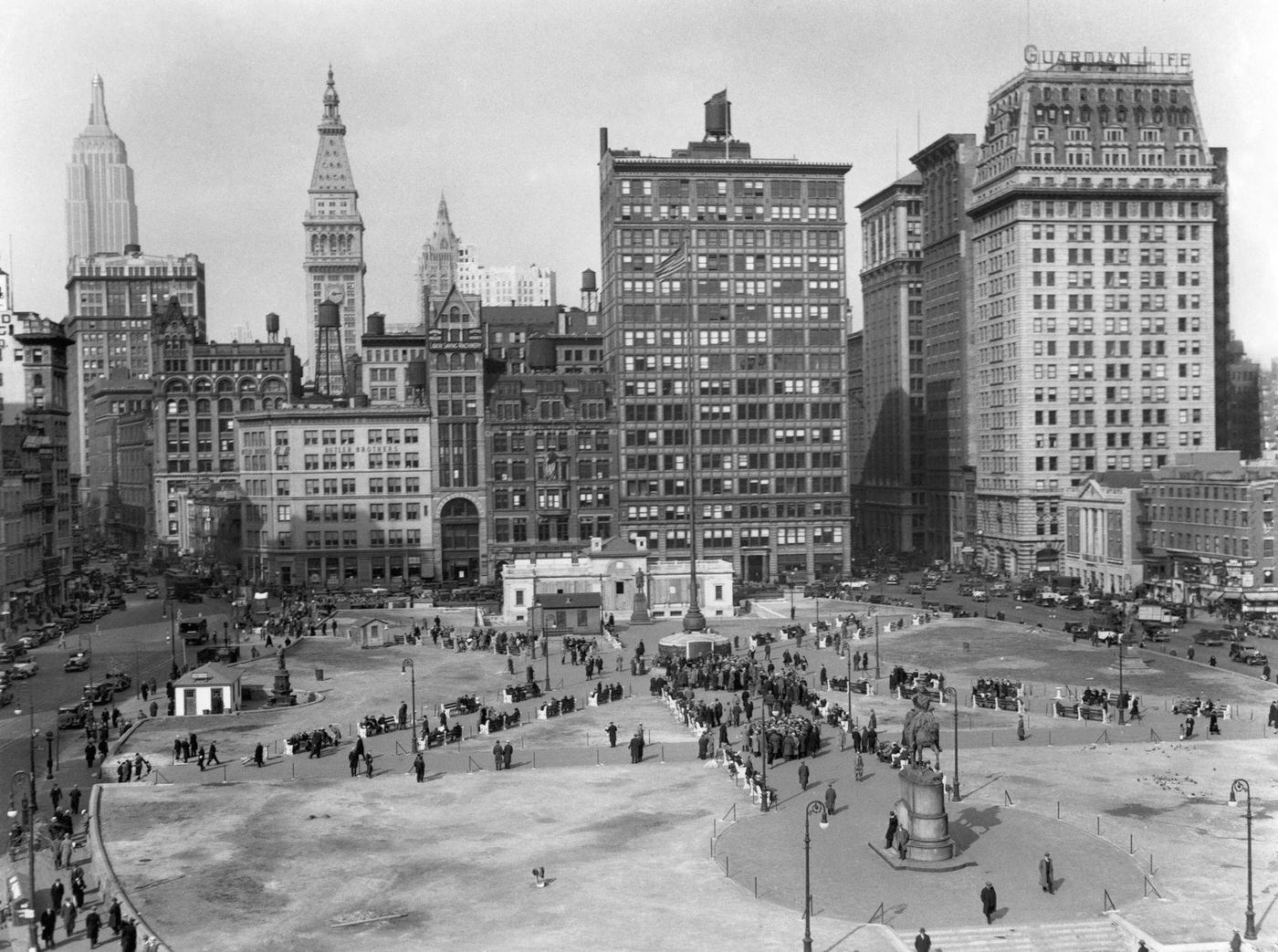 Union Square in New York, Where the Communists and Socialists Met, Manhattan, 1934