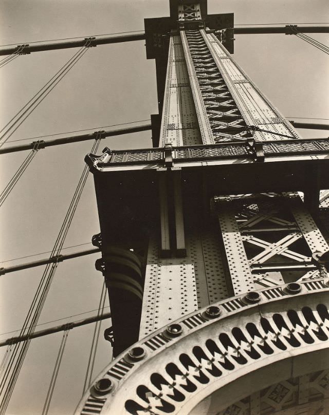 Manhattan Bridge Looking up from Bowery and Canal Street