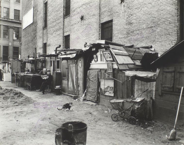 Unemployed And Huts, Mercer Street, Manhattan, October 25, 1935