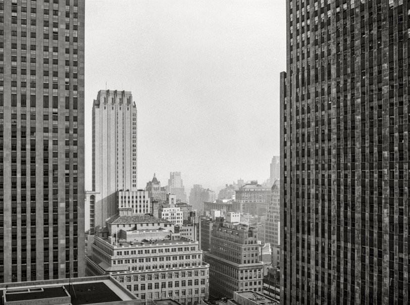 Skyline Of Midtown Manhattan From Radio City (Rockefeller Center), New York City, 1941
