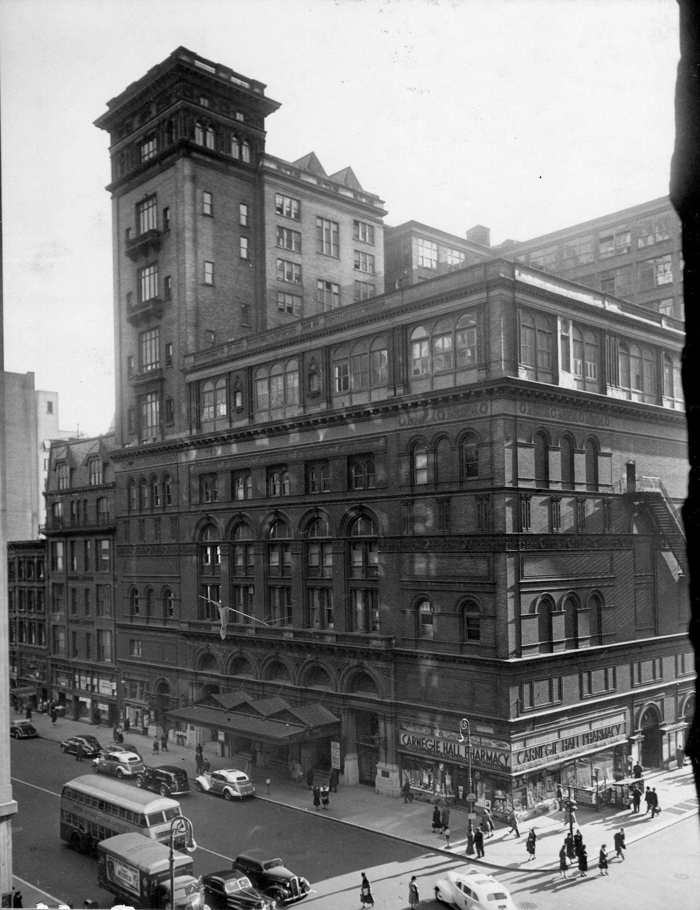 Exterior View Of Carnegie Hall, At 7Th Avenue And West 56Th Street, Manhattan, 1941