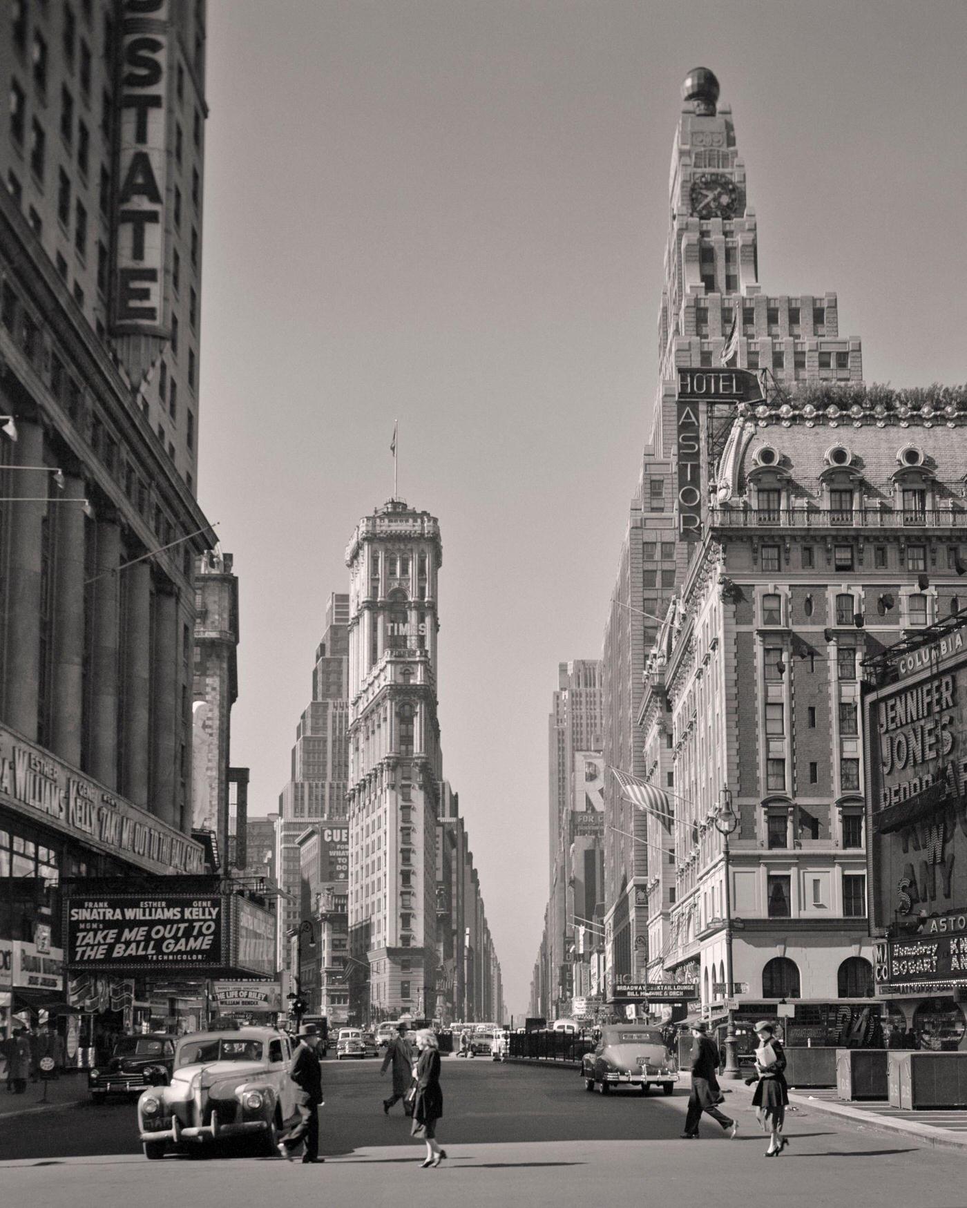 Looking South Towards Times Square In Midtown, Manhattan, 1940S