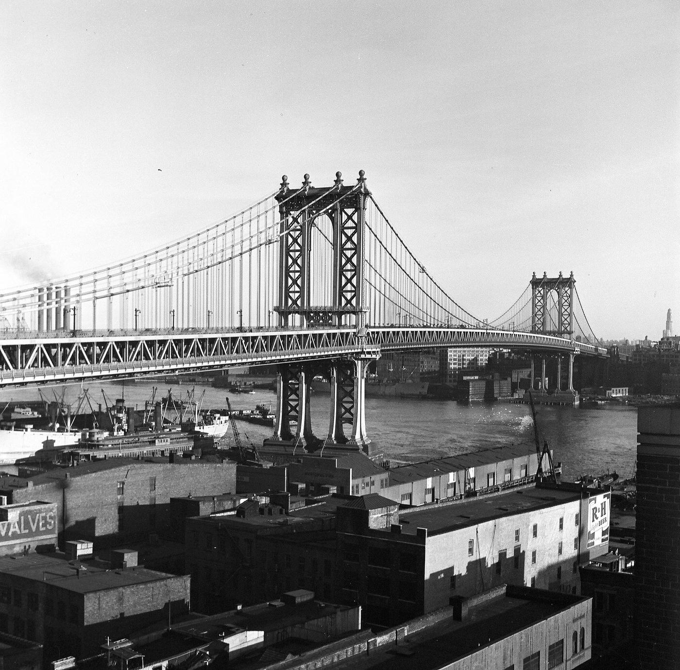 View Of The Manhattan Bridge Looking East, Manhattan, 1948