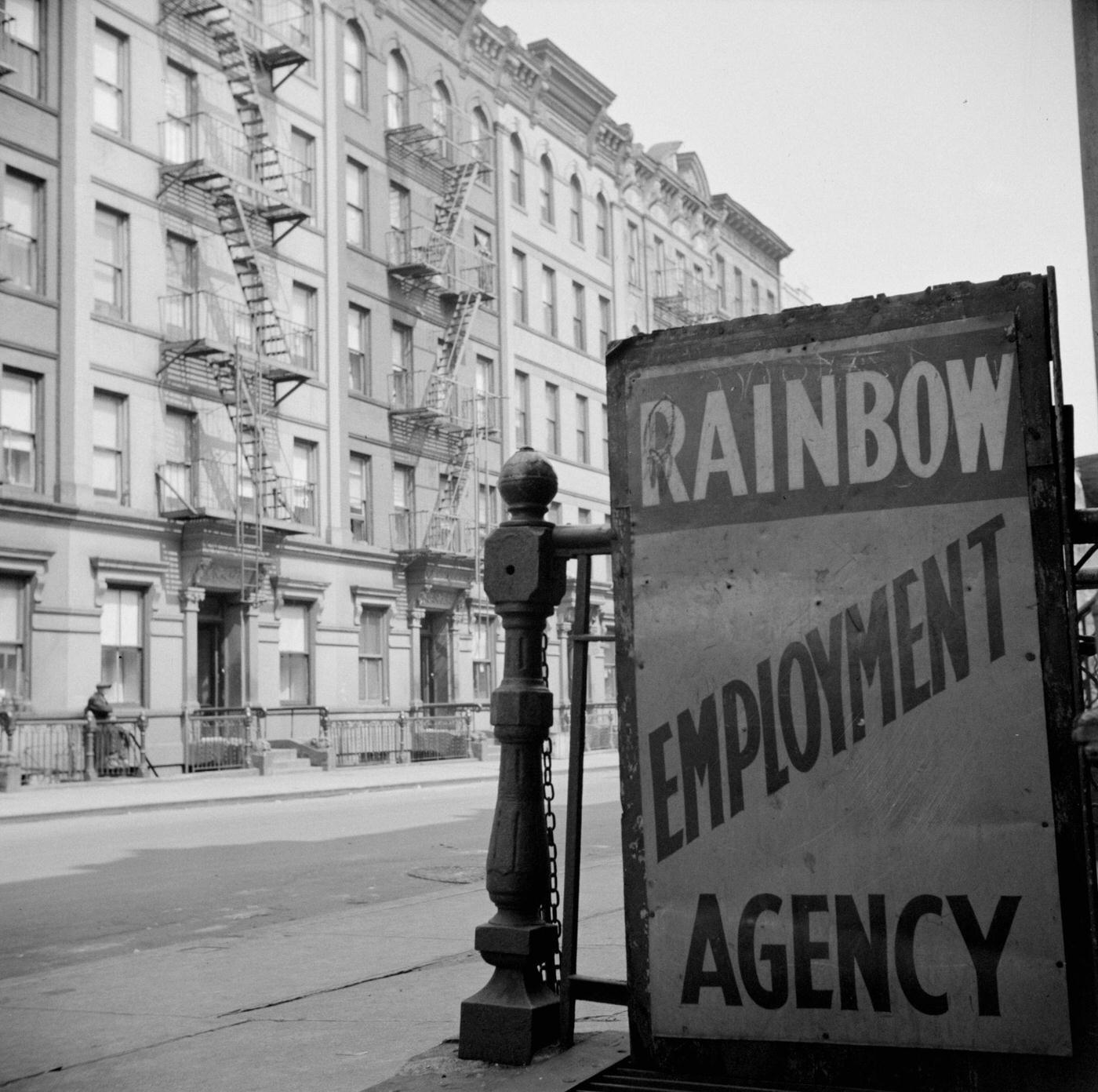One Of The Numerous Employment Agency Signs In The Harlem Area, Manhattan, 1948