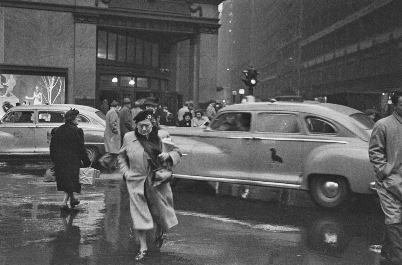 Rainy Day In New York, Manhattan, 1941