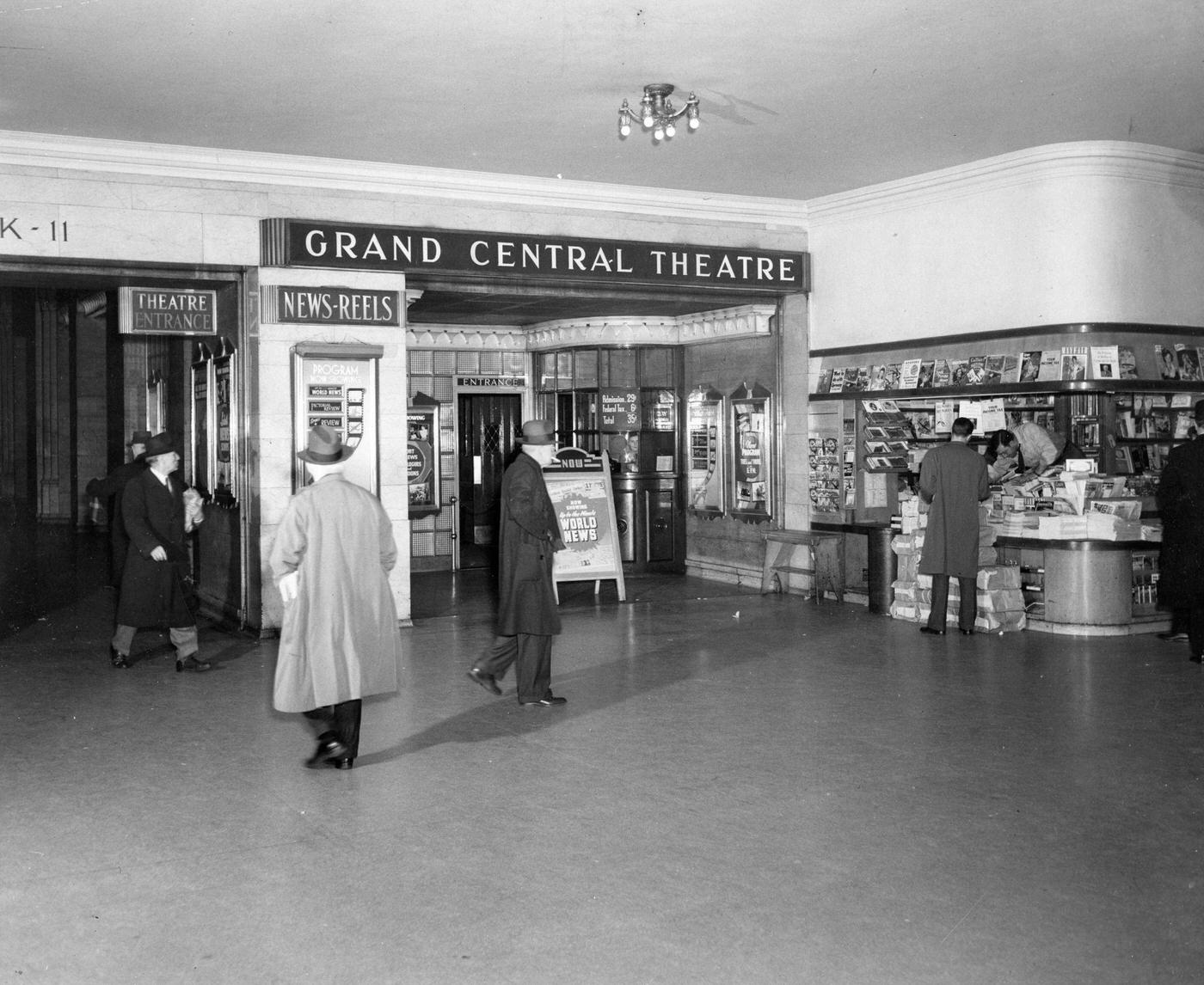 Entrance To Grand Central Theatre In Grand Central Station, Manhattan, 1956